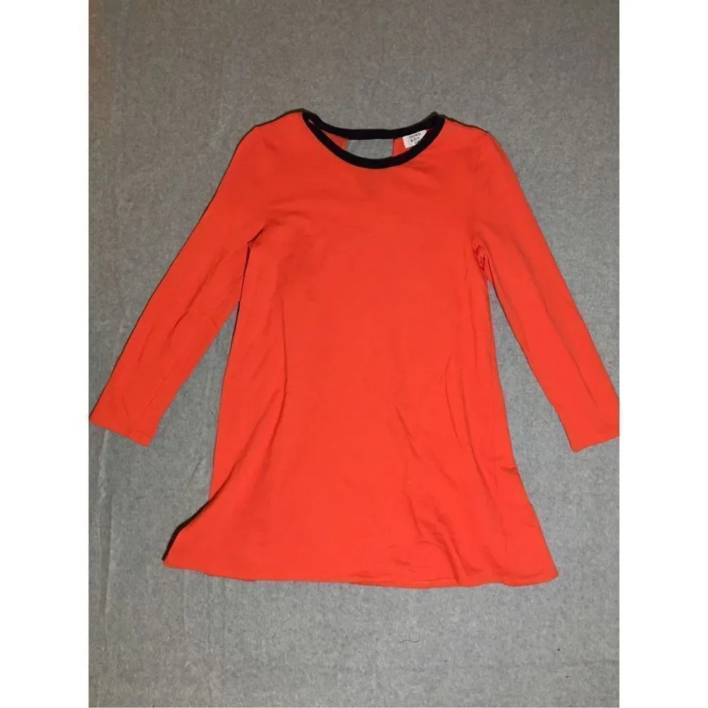 Kids Crown & Ivy Dress Long Sleeve Orange Blue Formal Casual Cute